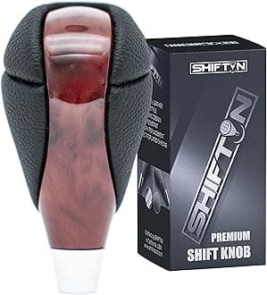 Piano Black Carbon Fiber Gear Shift Knob Stick Shifter for Lexus ES300h ES350 GS300 GS350 GS430 GS450h GS460 is-F IS250 IS300 IS350 LS460 LS600h RX350 RX450h (Black Leather/Walnut Wood)