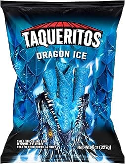 Taqueritos Dragon Ice, Spicy Rolled Corn Tortilla Chips, 8 oz (Pack of 1)
