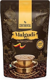 - Continental Malgudi Filter Coffee Powder | 500gm Pouch | 80% Coffee - 20% Chicory | Traditional South Indian | Roasted Ground| Smooth Flavour and Rich Aroma |