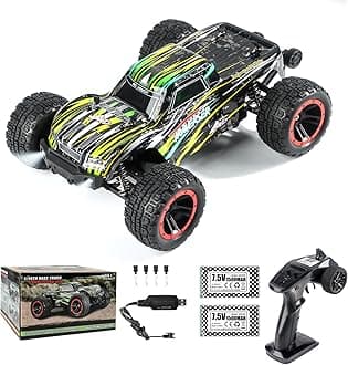 Double Delight Remote Control Car, 1:14 Scale RC Truck 38+ KM/H Speed, 2.4G All-Terrain Off-Road Truck Toy Gifts for Boys and Adults with 2 Rechargeable Batteries Provide 40+ Min Playtime (Green)