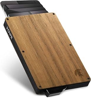 Card Holder Wallet, Minimalist RFID Blocking Wood Wallet Pop Up Slim