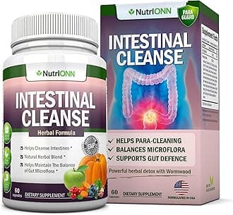 Intestinal Cleanse - All Natural Herbal Detox Formula - Full 10-Day Detox Program - Wormwood, Cranberry, Paul D'Arco, Goldenseal, Garlic, Black Walnut Hull, Echinacea and 10 Other Natural Ingredients