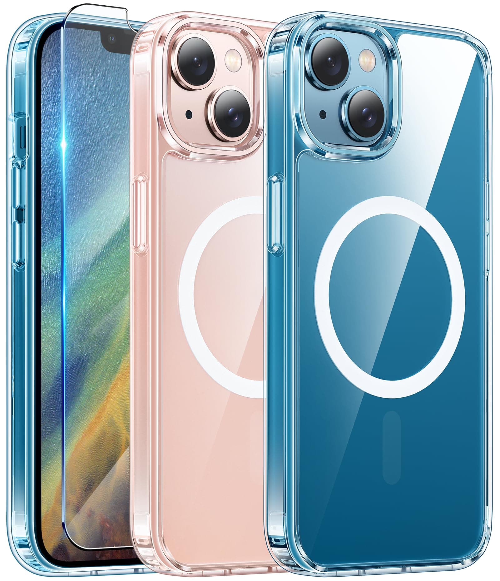 FNTCASE For iPhone 13 Case: iPhone 14 Clear Apple Mobile Phone Case Magnetic Military Drop Protection Anti Yellowing Robust Durable Shockproof Protective Case - 6.1 Inch