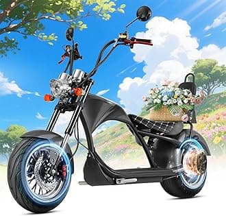 eAhora 2000W 37MPH Electric Motorcycle for Adults M1 2 Seater 40 Miles 60V 30Ah Full Suspension Dual Hydraulic Brakes Street Legal Electric Motorcycle
