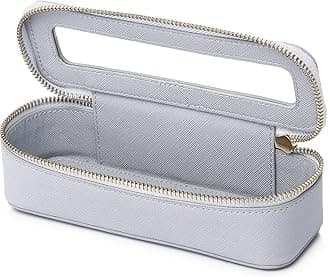 Makeup Brush Bag Slim Clear Makeup Bag Travel Cosmetic Case and Brush Holder Waterproof Toiletry Makeup Bag with Zipper Purse Organizer for Women (Gray, Slim)