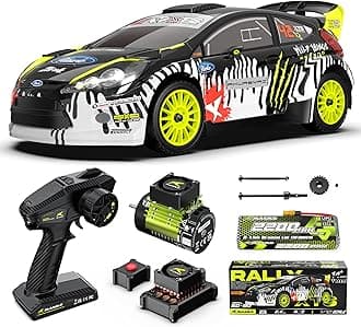RIAARIO 1/10 Brushless RC Cars, 50 MPH Rally Car, Gyro, 4WD Monster Truck, 8+ Ages