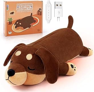 Heating Pad for Period Cramps,Electric Heating Pad Soft 14" Dachshund Dog with a Hot Soft Belly USB Powered, Heating Pad Neck Shoulder Pain Relief, Gift for Daughter Wife Period Heating Pad
