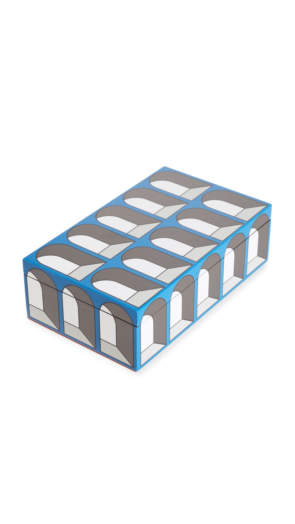 Medium Arcade Lacquer Box,Blue