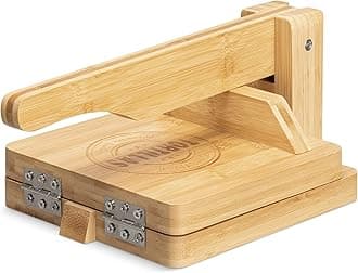 Navaris Wooden Tortilla Press - Wood Pataconera Tortilla Quesadilla Maker Flour Dough Press for Quesadillas Tortillas Indian Roti Tostones Patacones