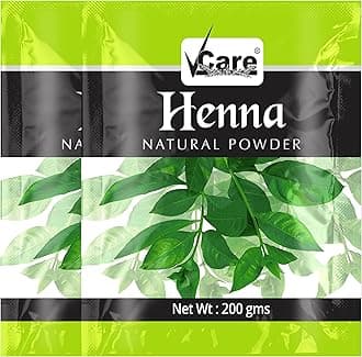 VCare Henna Natural Powder for Hair - 200 gm (Pack of 2) | Natural Conditioning & Anti-Dandruff | Control Hair Fall, Natural Henna Hair Colouring for Women and Men | Henna Powder for Hair Growth