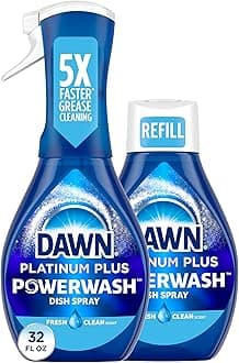 Dawn Powerwash Spray, Dish Soap, Dishwashing Liquid, Cleaning Supplies, Fresh, 1 Starter Kit + 1 Refill, 32 Fl Oz