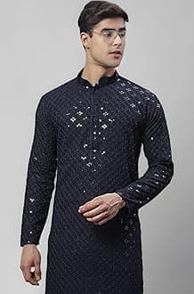 Jompers Men's Chikankari Embroidered and Sequence Kurtas Only