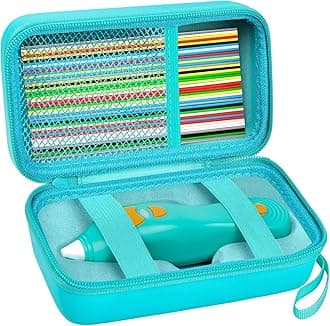 ANKHOH Case for 3Doodler Start+ Essentials 3D Pen for Kids, EVA Shell/Wrist Strap, Drop-Proof Water-Resistant, Stores for 3Doodler Pen Filament USB for Travel/Home/School (Box Only) All Green