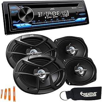 JVC KD-TD71BT - CD Receiver Featuring Bluetooth, Front USB, AUX, Amazon Alexa + Two Pairs of JVC 6x9 Speakers