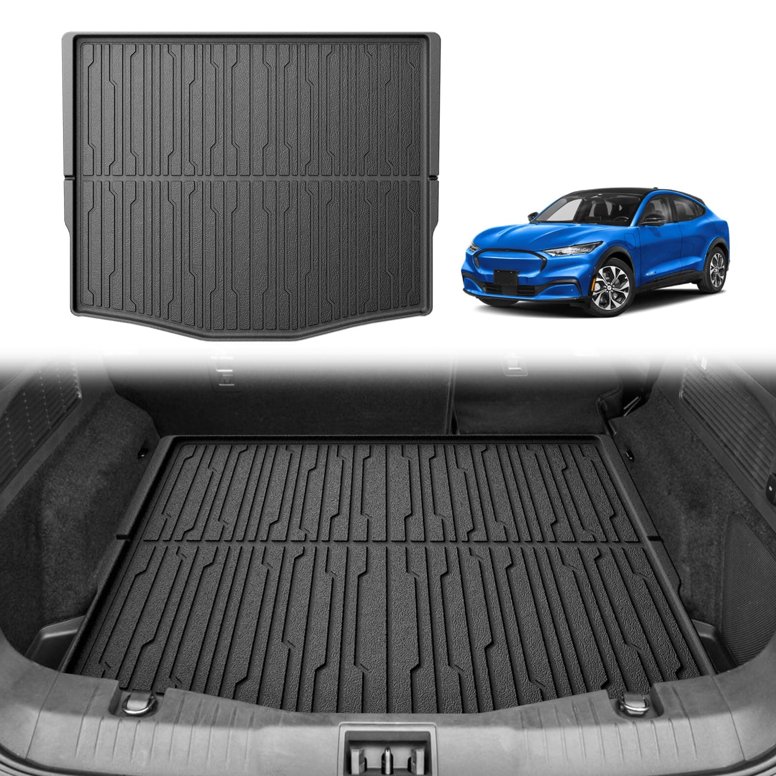 Vehicle Mat Cargo Liner Trunk Compatible with Mach-E 2026 2025 2024 2023 2022 2021Accessories All Weather Protection Heavy Duty Waterproof Easy to Clean Cargo Mat(Upgraded Trunk Liner)