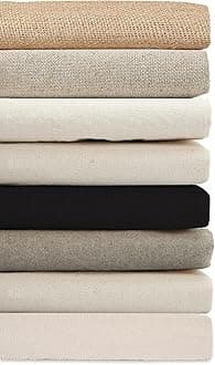100% Cotton Canvas,Calico & Cotton Linen Mix Fabric for Craft,Paint,Patchwork,Apparel & Light Upholstery.Neotrim Natural Fibres,Eco-Friendly. [100% Cotton Calico GradeB - 1 Meter]