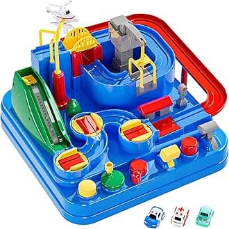 Educational Race Track Car Toys for 3-8 Year Old Boys and Girls - City Rescue Cars for Toddlers 2-4 Years - Fun Christmas and Birthday Gifts
