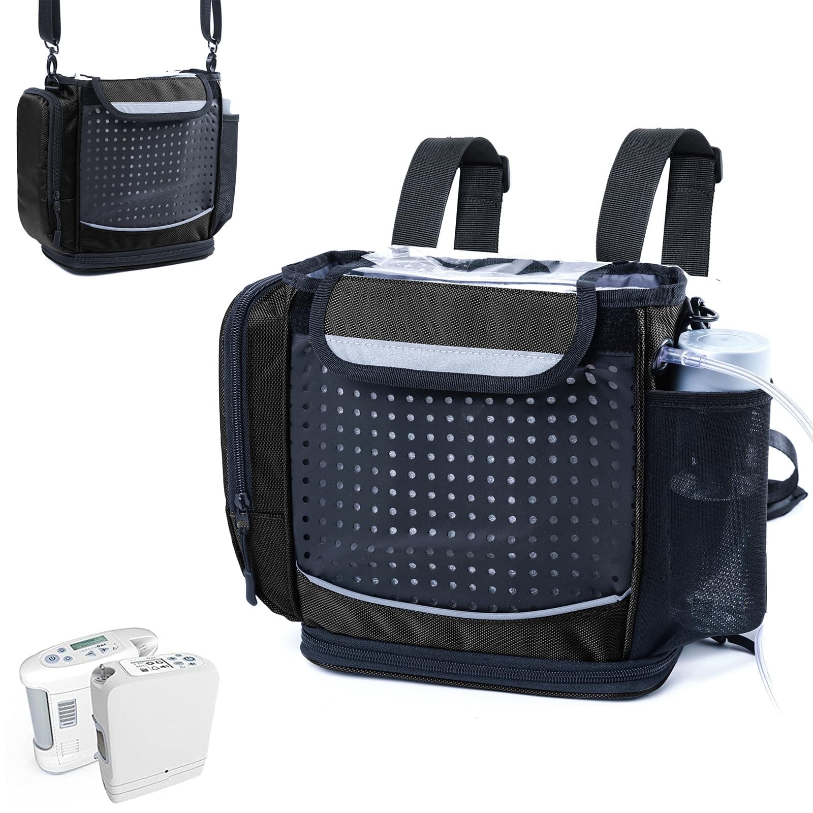 Convertible 2-in-1 Oxygen Backpack for Portable Oxygen Concentrators, Inogen One G3, G5, Oxygen Machines, Accessories Oxygen Backpack with Breathable Mesh Gray