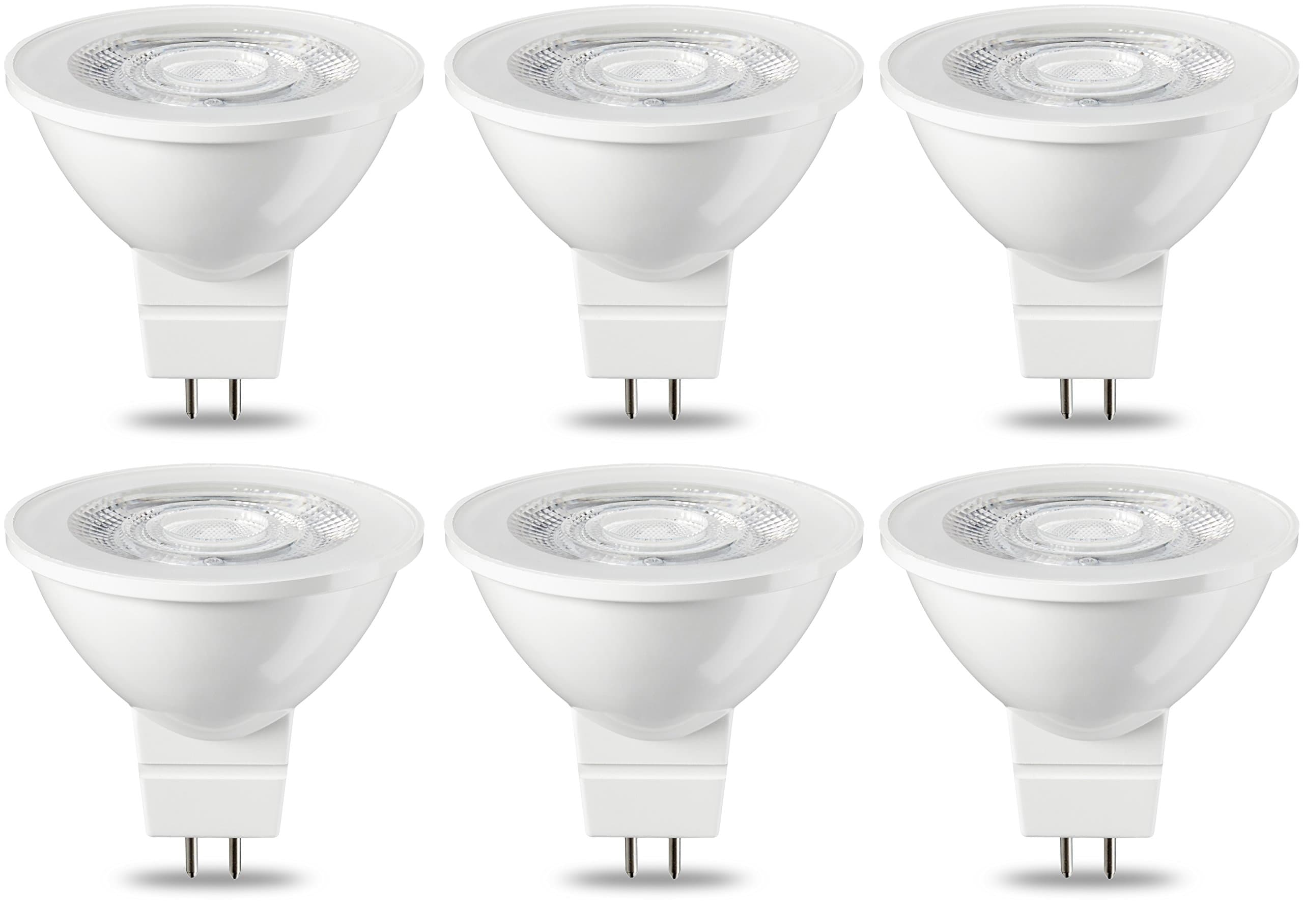 Amazon Basics LED GU5.3 MR16 Spotlight Bulb, 4.5W (Equivalent to 35W), Warm White, Non Dimmable - Pack of 6