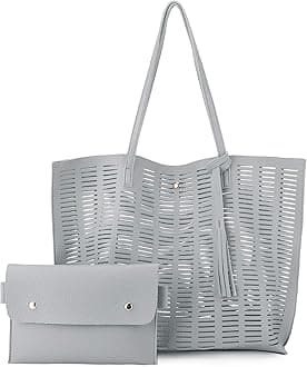 Women's Faux PU Leather Tote Shoulder Purses Bag for women, Big Capacity Tassel Handbag