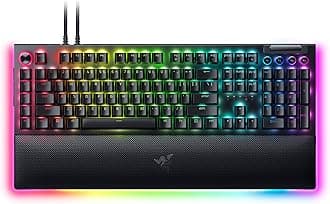 BlackWidow V4 Pro Smartchoice Mechanical Gaming Keyboard, Green Switch Clicky Keys, RGB Chroma Backlit, Programmable Macro Dial, Magnetic Wrist Rest, USB Wired, Anti-Ghosting, US Layout