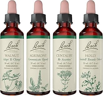Bach Original Flower Remedies 4-Pack, "Stand Your Ground" Essence Grouping, Build Your Complete Bach System - Holly, Centaury, Agrimony, Walnut, Homeopathic Flower Essences, Vegan, 20mL Dropper x4