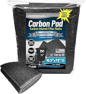 Aquatic Experts Aquarium Carbon Pad - Cut to Fit Carbon Infused Filter Pad Media for Crystal Clear Fish Tank and Ponds (Carbon Filter 10.5" x 72")