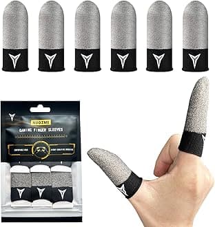 Improved Version-Visible Pure Silver Fiber&Carbon Fiber Professional Model Gaming Finger Sleeves,No Rubber Band,Maximum Touch Response,Comfortable fit, Anti-Sweat,Fit All Touchscreen Devices-6 Pack