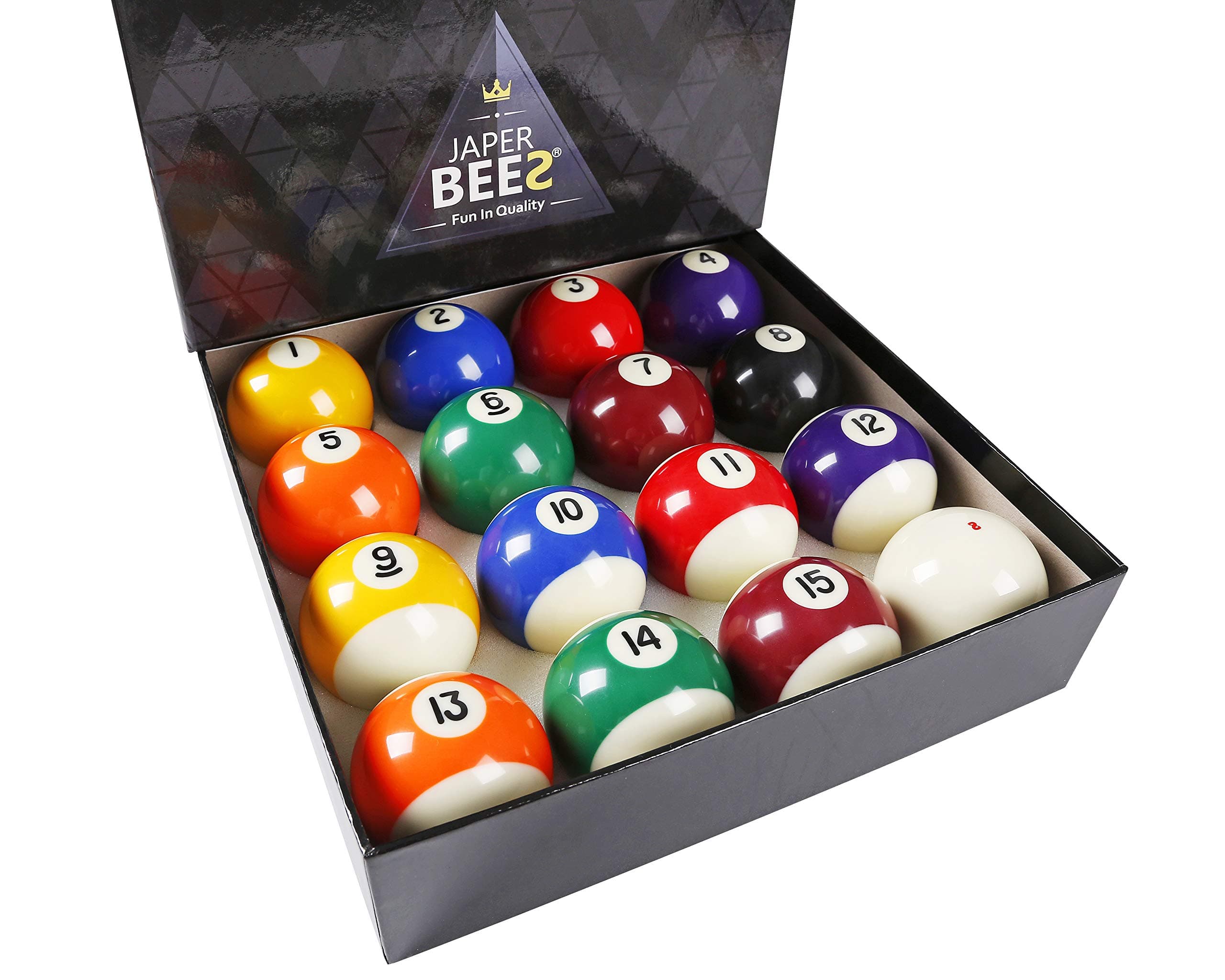Billiard Ball/Pool Ball Set Complete 16balls 2-1/4" Regulation Size&Weight Resin Ball
