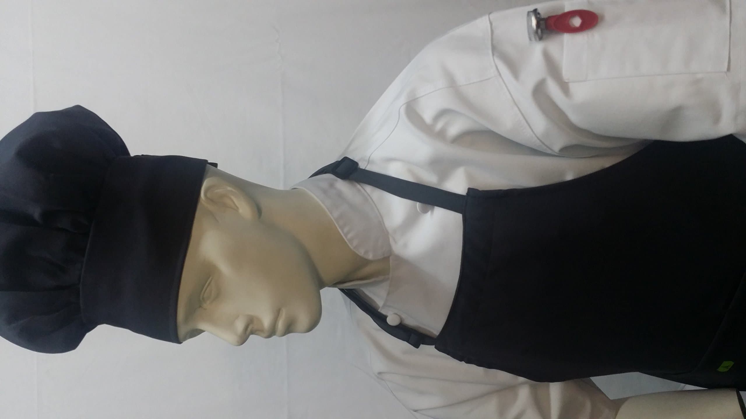 Chefskin Light Grey 2X XXL Chef Set (Apron+hat) Adjustable, Ultra Lite Fabric