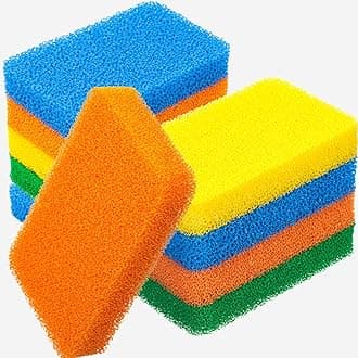 Patelai 10 Pieces Silicone Dish Sponge Silicone Scrubber Sponge Reusable Kitchen Scrubbing Cleaning Sponge Soft Dish Scrubber for Dishes Fruit Vegetable