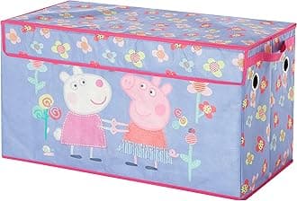 Idea Nuova Peppa Pig Collapsible Children’s Toy Storage Trunk, Durable with Soft Lid, 28.5"x14.5"x16"