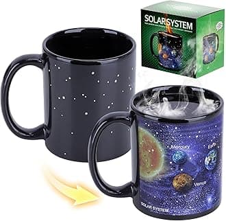 Antner Magic Heat Changing Coffee Mug Solar System Ceramic Heat Sensitive Color Changing Cup,12 oz
