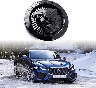 ARKOSKNIGHT Emblem Compatible with Jagvar XF Front Center Grille Emblem 3.38inch Car Badge Emblem Leopard Jagvar Accessories(Front Emblem Black)