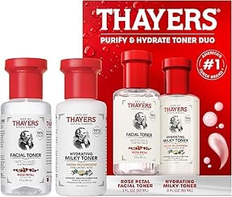 Thayers Purify & Hydrate Skin Care Set, Includes Rose Petal Facial Toner to Reduce Pores and Hydrating Milky Toner for 48H Hydration, 1 Skin Care Kit