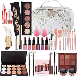 33 Piece Complete Makeup Kit for Women and Girls with Eyeshadows Concealer Lipstick Foundation etc. – Surprise Gift Makeup Set for Daily and Travel Use