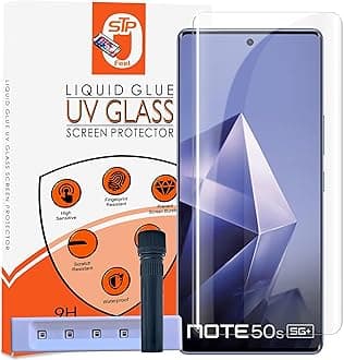UV HD+ Tempered Glass Screen Protector Guard Compatible For Infinix Note 50S 5G+ (6.78 Inch, Pack of 1) Full Adhesive UV HD+ Curved Case Friendly HD Clarity with easy installation kit