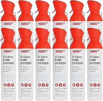 Boost Oxygen Extra-Large Rapid Response 12L Canister | Respiratory Support for Aerobic Recovery, Altitude, Performance & Health (12 Pack)