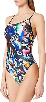 Arena womens Print Lace Back Maxlife One Piece Athletic Training Swimsuit One Piece Swimsuit (pack of 1)