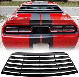 KUAFU Rear Window Louver Compatible with 2008-2023 Dodge Challenger Windshield Sun Shade Cover ABS Plastic Black