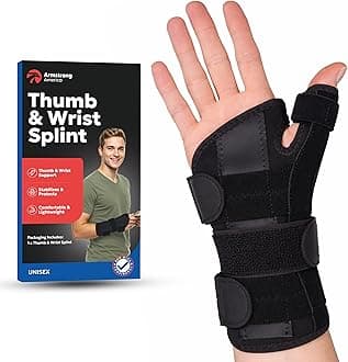 Thumb Splint & Wrist Brace | Carpal Tunnel Wrist Splint with Thumb Spica Splint | Thumb Stabilizer & Wrist Support For Tendonitis Pain, Arthritis, CMC Trigger Thumb (LARGE, RIGHT HAND)