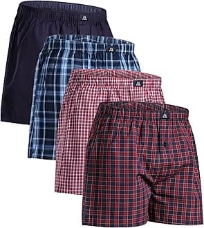 DANISH ENDURANCE Woven Boxers for Men, Cotton Boxer Shorts, Loose Fit, Premium Organic Cotton, Mulitpack, 4 or 6 pack