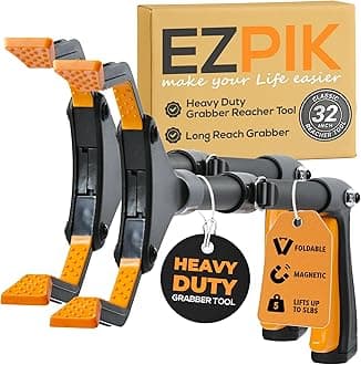 EZPIK Classic 32” Folding Grabber Reacher Tool with Dual Magnets, Heavy Duty Trash Picker Upper Grabber for Seniors & Disabled Users, Aluminum Pickup Tool for Everyday Reaching Aids (Black, 2 Pack)