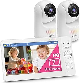 VTech Advanced HQ Max Twin 7" Digital Video 2-Cameras Baby Monitor with Pan T...