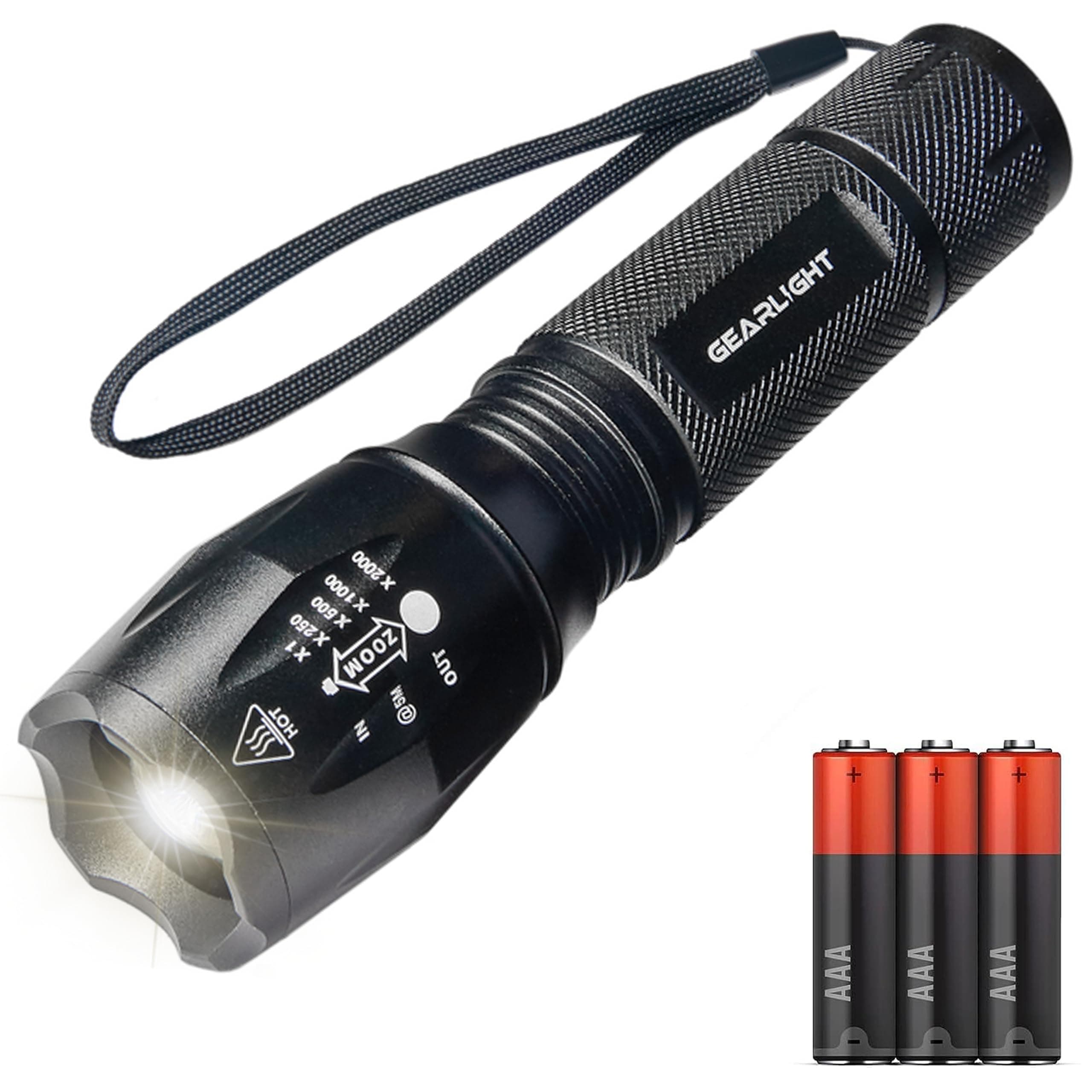 GearLight LED Flashlight Bright Zoomable Tactical Flashlight with High Lumens and 5 Modes for Emergency and Outdoor Use - Camping Accessories - S1000