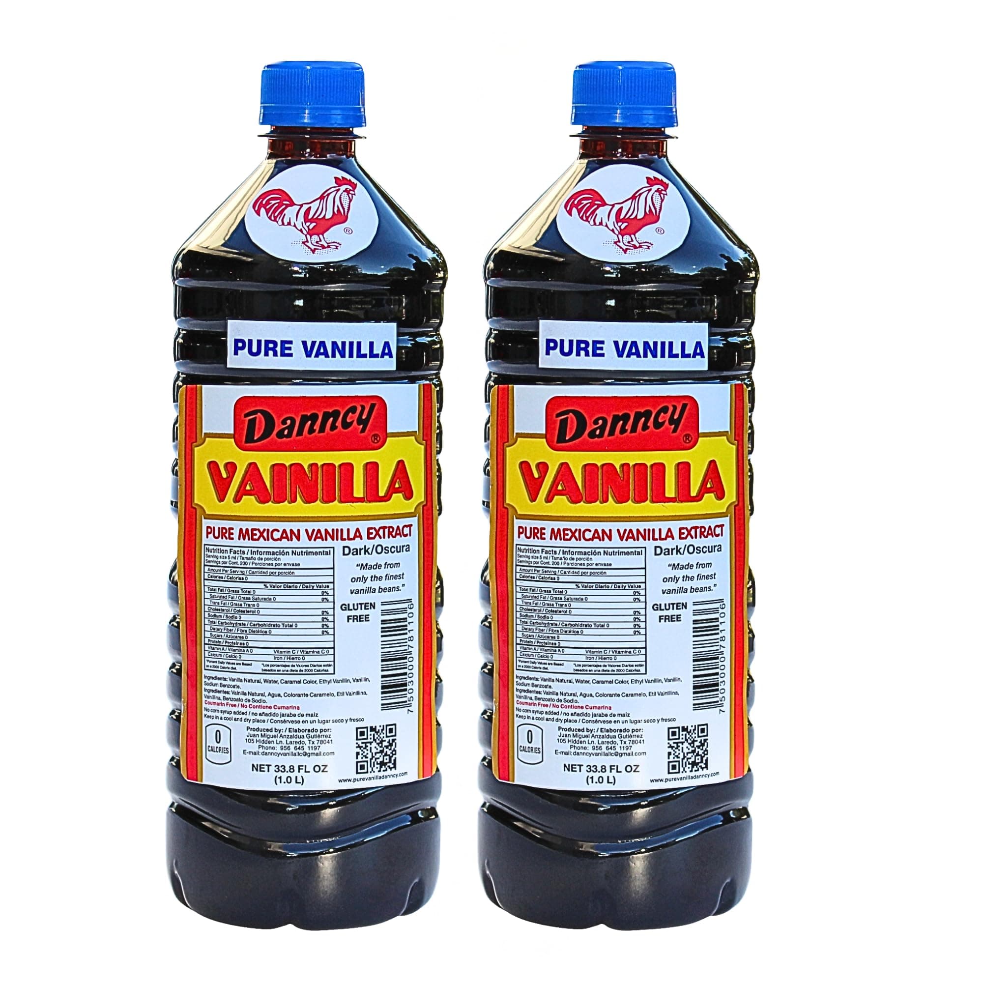 Vanilla Dark 33.8 fl oz (1L) 2 Pack – Authentic Mexican Vanilla Flavor