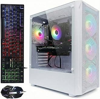 STGAubron Gaming Desktop PC, Intel Core i7 3.4G up to 3.9G, 32G RAM, 1T SSD, Radeon RX 5700 8G GDDR6, 600M WiFi, BT 5.0, RGB Fan x 6, Keyboard & Mouse & Mouse Pad, BT Sound Bar, W10H64
