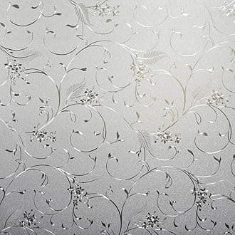 Niviy Privacy Window Film Frosted Window Glass Film No Glue Door Window Covering for Office and Home Decoration, 23.6 inches by 118inches