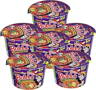Samyang Buldak Noodles Hot Chicken Flavour Ramen Habanero Lime Big Bowl Cup 110g Instant Korean Food Snacks (Pack of 6)