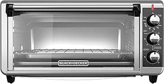 TO3250XSBD 8-Slice Extra Wide Convection Countertop Toaster Oven, Includes Bake Pan, Broil Rack & Toasting Rack, Stainless Steel/Black
